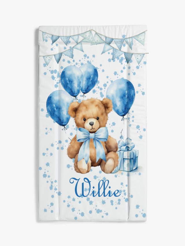 Aqua scale & Ok Baby Bath Blue balloon bear