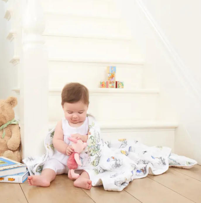 Essentials Cotton Muslin Blanket Pooh Bear (120cm)
