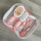 Ok baby bath personalised set Stripe bear Pink