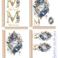 Blue/Gold rose patten sticker set