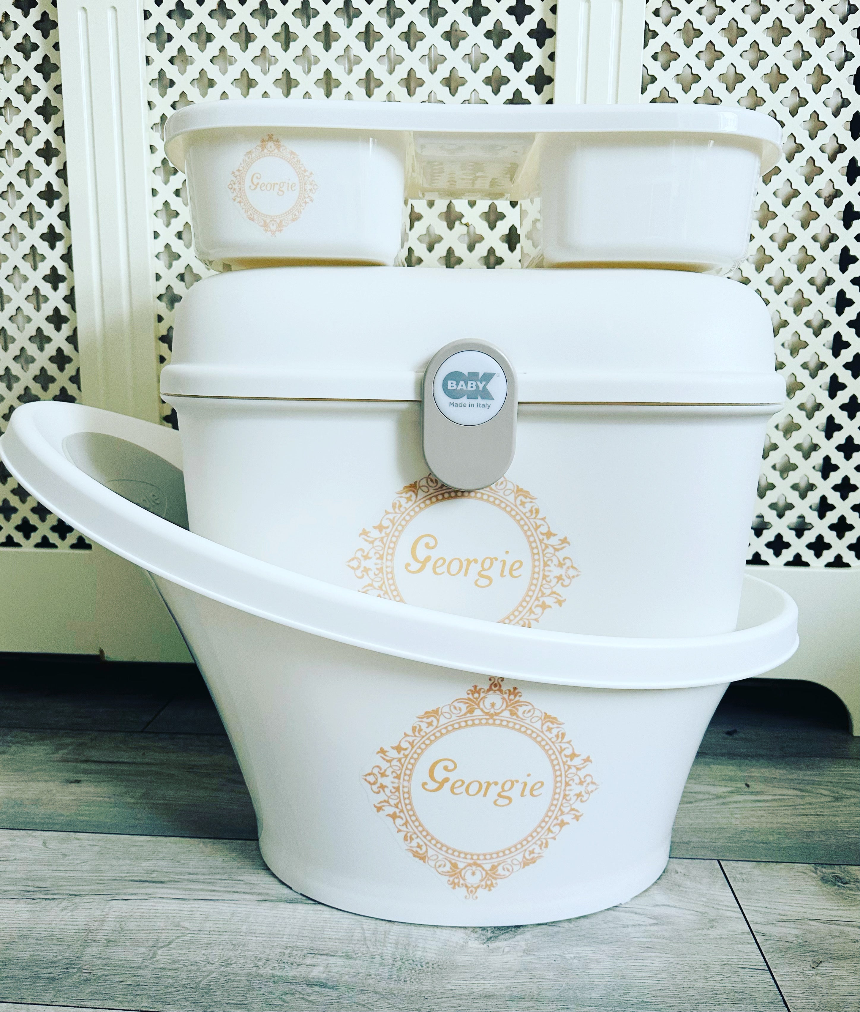 Personalized baby hot sale bath set