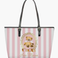 Personalised stripe Vintage Pink bear Suitcase and changing bag