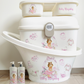 Shnuggle personalised baby bundle lux pink blonde
