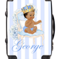 Personalised Lux Blue Throne Suitcase