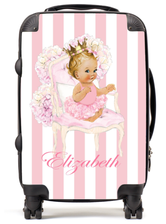 Personalised Suitcase Throne baby Pink