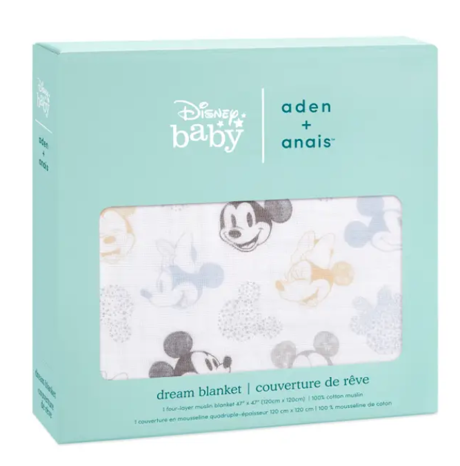 Essentials Cotton Muslin Blanket mickey mouse + minnie mouse(120cm)