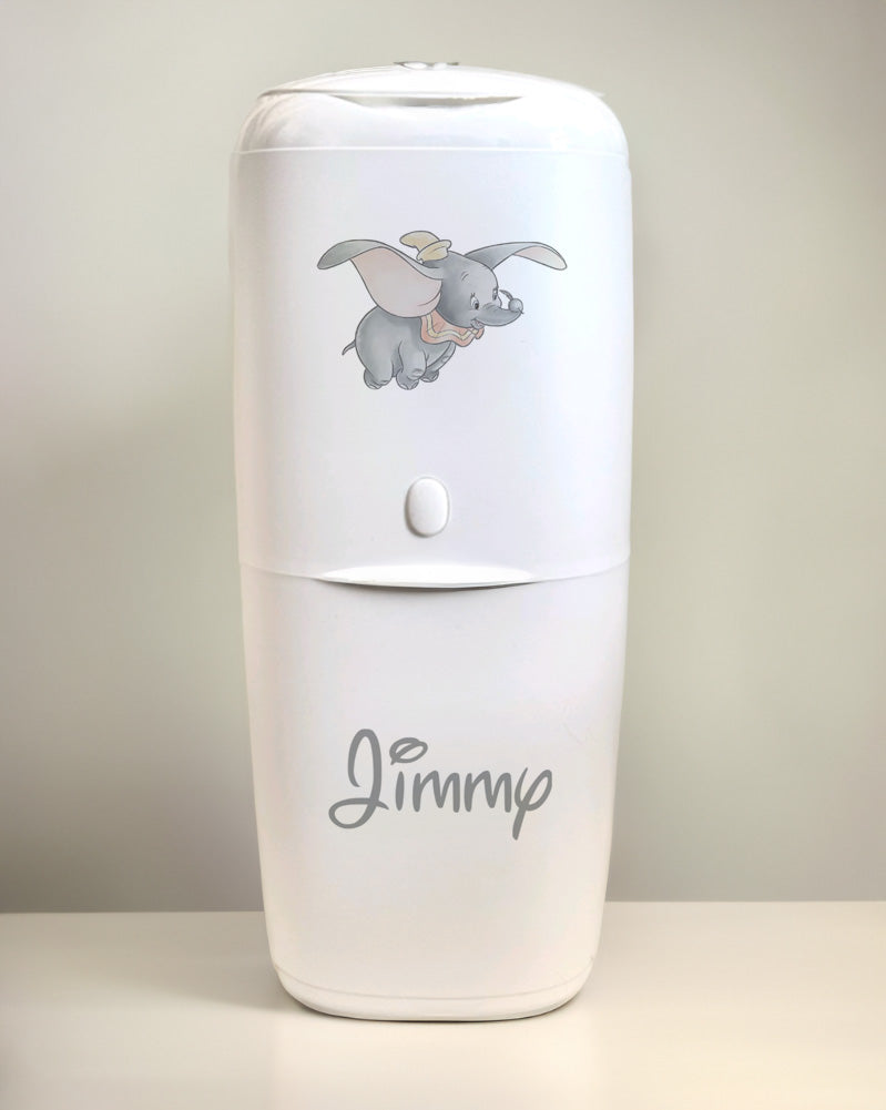 Angelcare Nappy Disposal System with 1 Refill Personalised Disney Dumbo grey