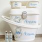 Shnuggle bath personalised set Lux blue bunny