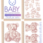 Vintage bear pink Sticker set