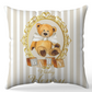 Personalised Stripe Cream Bear Blanket and pillow sets