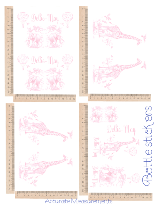 Safari Pink sticker set
