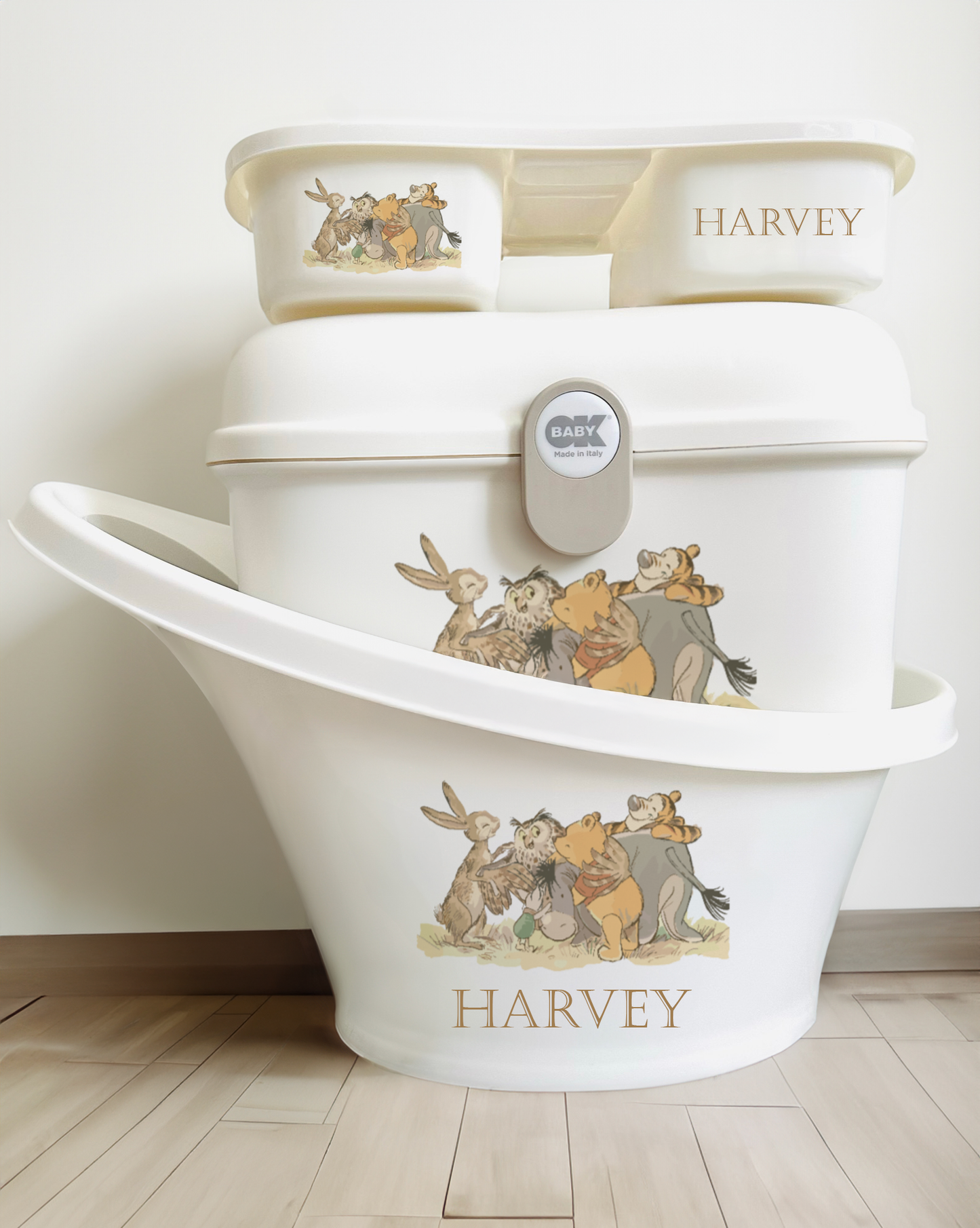 Shnuggle bath personalised set D winnie and friends