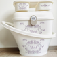 Shnuggle bath personalised set Swirl purple
