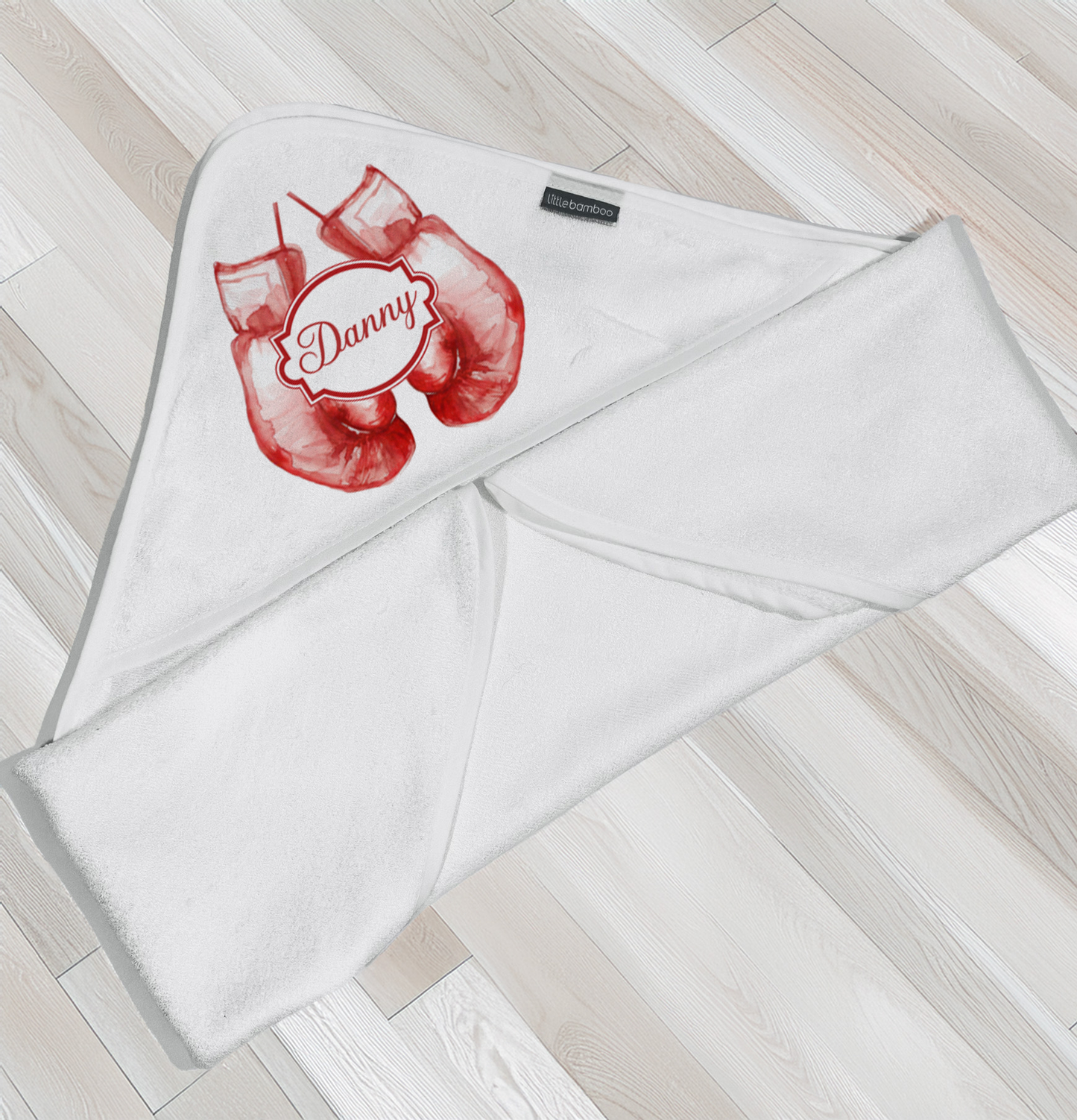 Shnuggle bath personalised set Boxing red