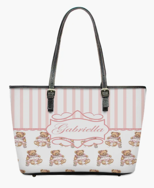 Personalised Vintage Pink bear Suitcase and changing bag