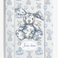 vintage nursery bunny blue changing mat