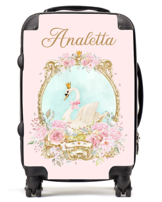 Personalised bambi Suitcase swan
