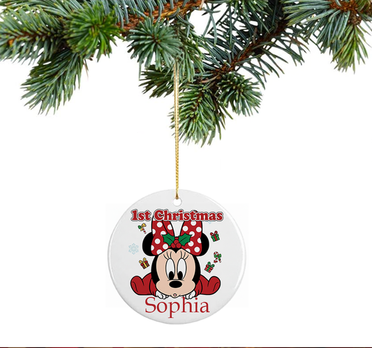 Christmas Minnie mouse tree ornament