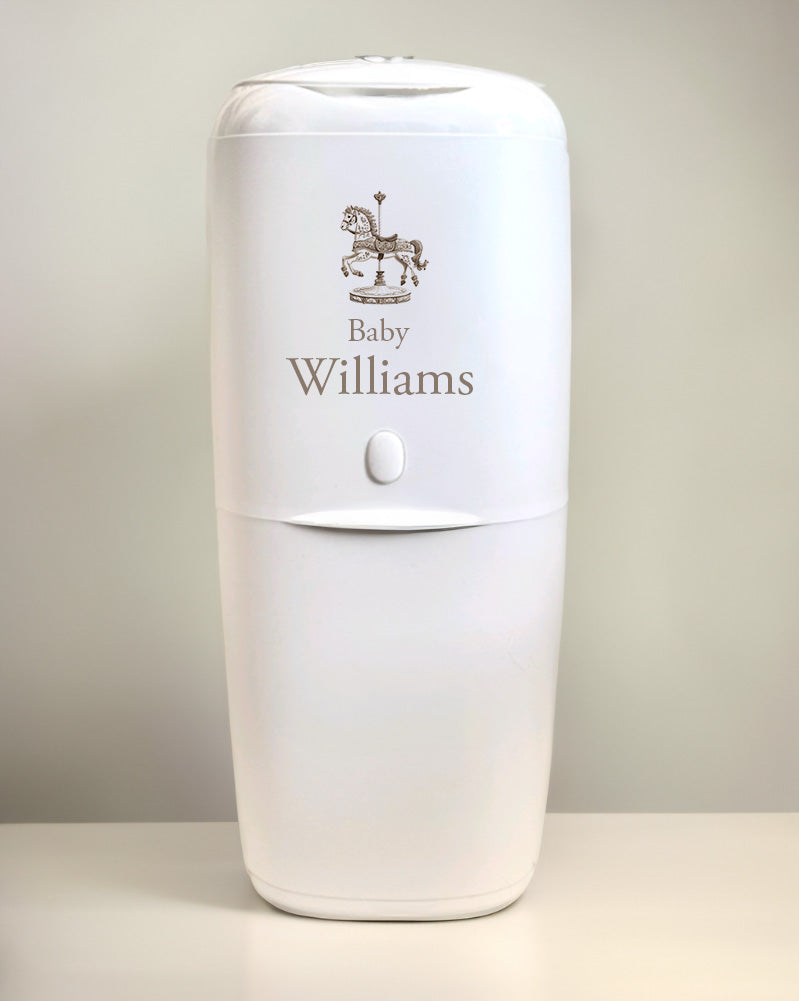 Angelcare Nappy Disposal System with 1 Refill Personalised Silver horse