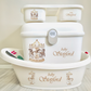 Ok baby bath personalised set Carousal Cream