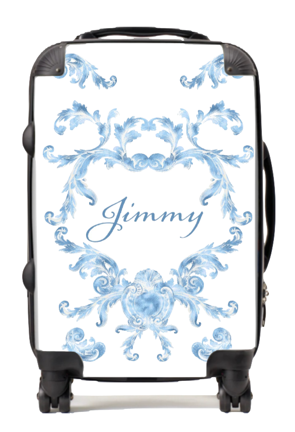 Personalised Blue Swirl Suitcase