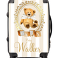 Ok baby bath personalised set Stripe bear Cream