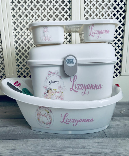 Ok baby Welcome Baby Pink Bath Set