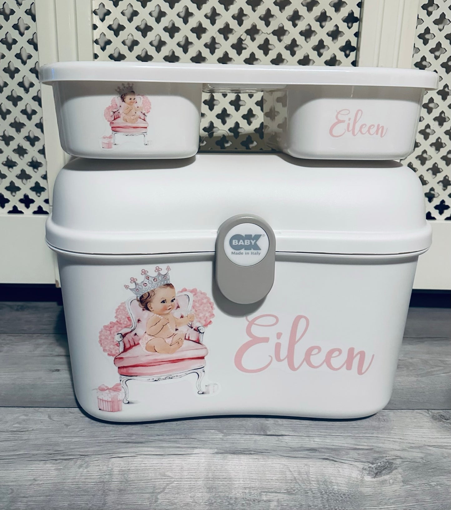 Ok Baby Personalised Bath Set Throne Baby Pink