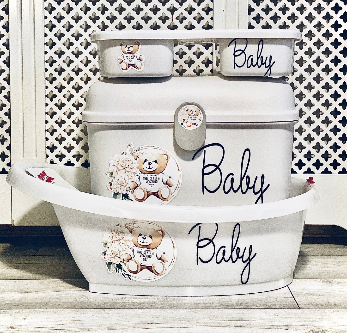 Ok baby Neutral Teddy Bath Set